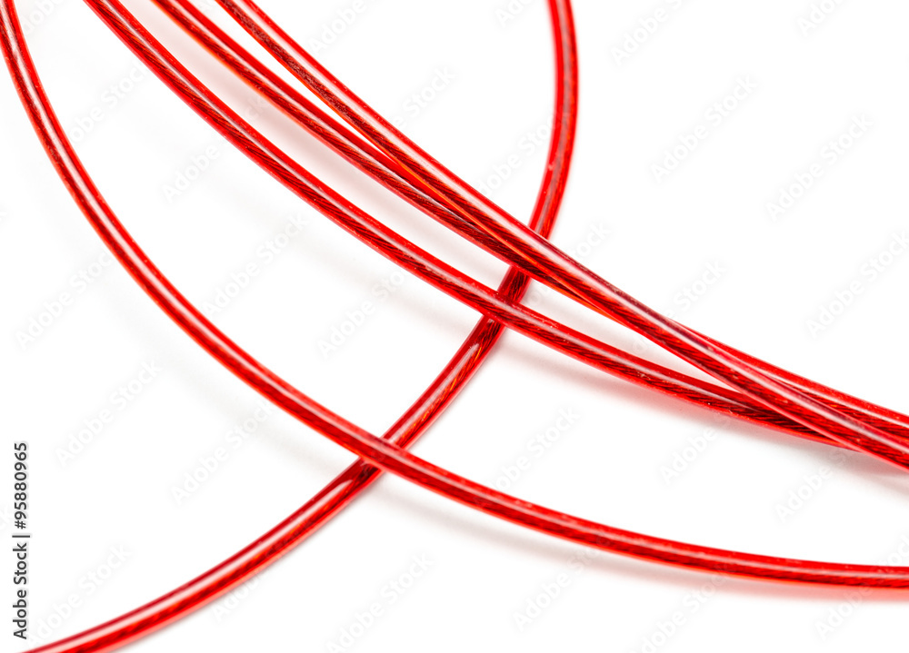 red wire on a white background