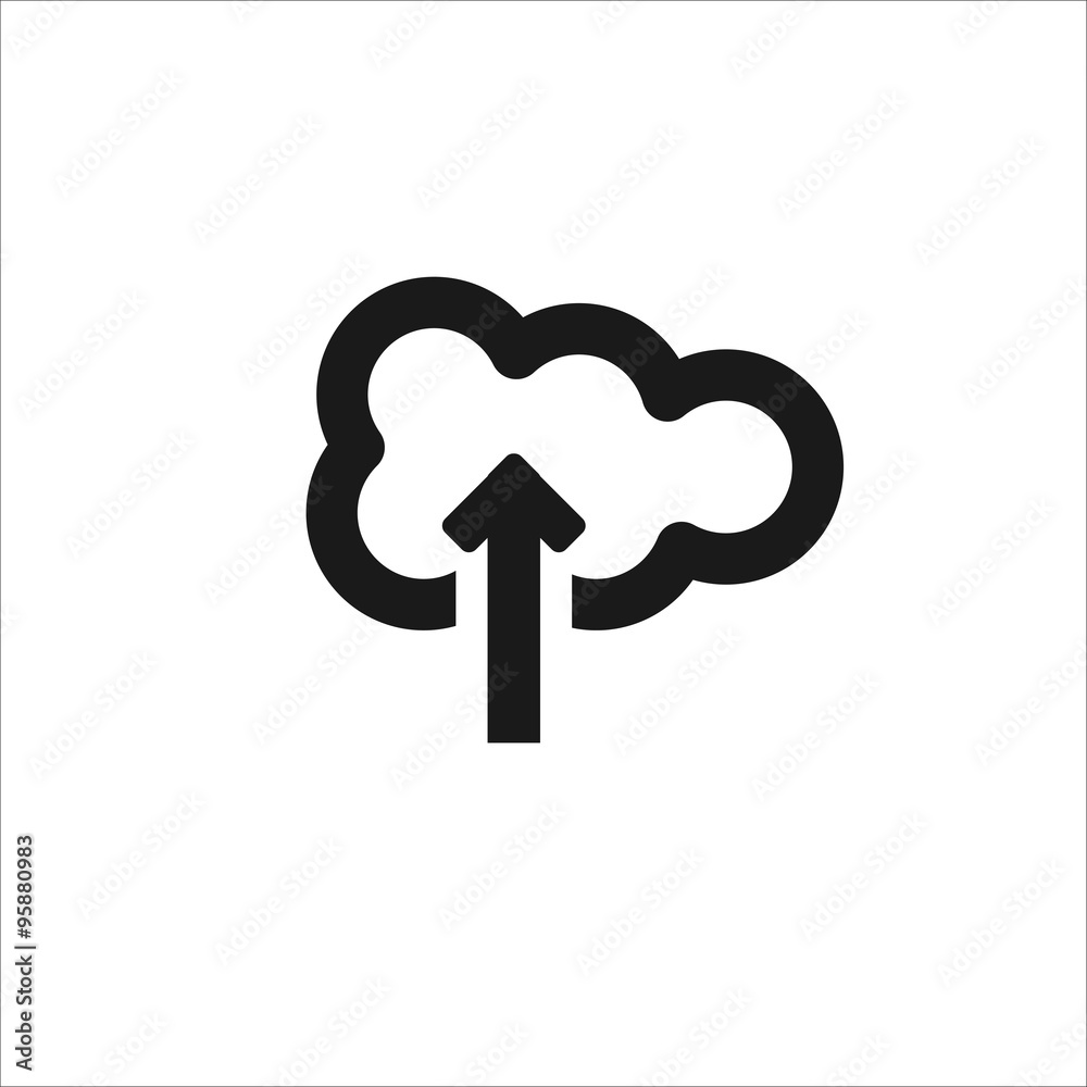 Black cloud vector line icon Black cloud vector line icon