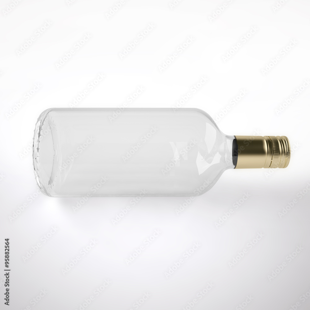 3D illustration of Clear Lit Vodka Bottle With Path 3D illustration of Clear Lit Vodka Bottle With Path