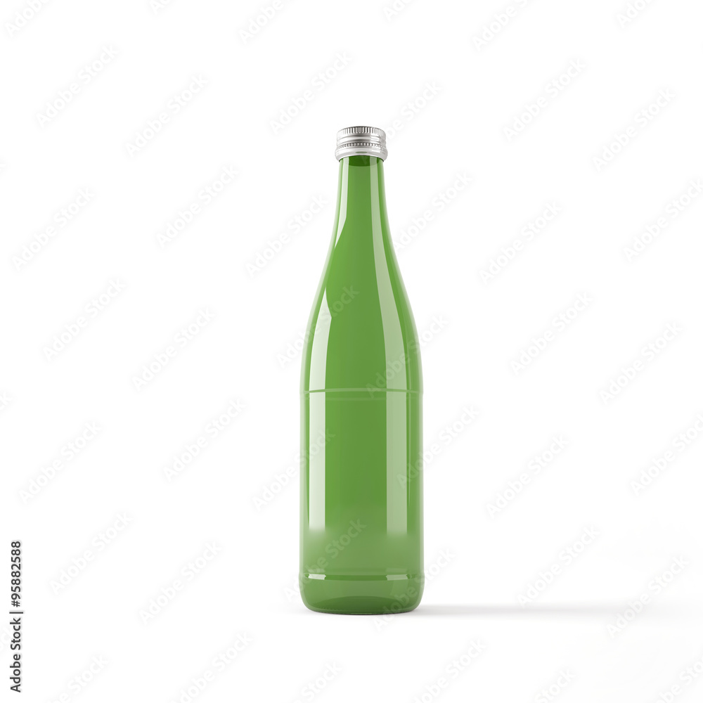 3D illustration of Green Bottle on White Background 3D illustration of Green Bottle on White Background