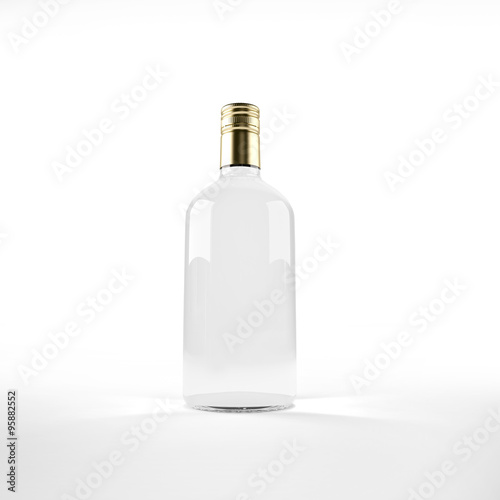 Clear Lit Wine or Vodka Bottle With Path