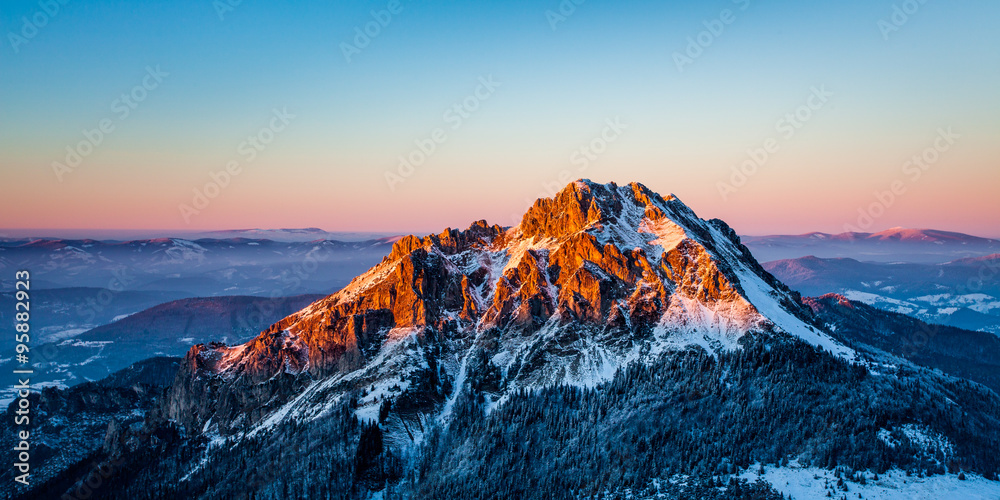 Velky Rozsutec. (1609m) A dominant peak of entire Mala Fatra mountain range.