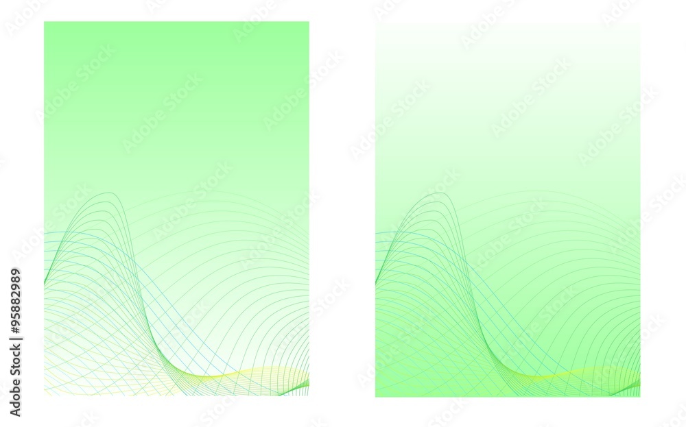 Green background. Cartoon background with curves.
