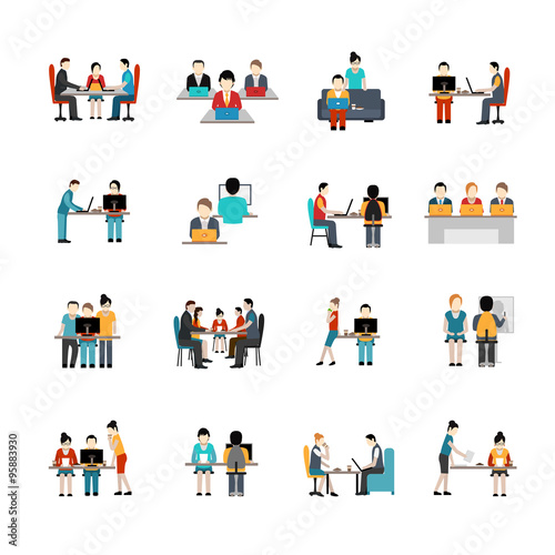 Coworking Space Icons Set