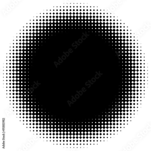 Vector Graphic #Cross Screen Dot, Halftone Circle