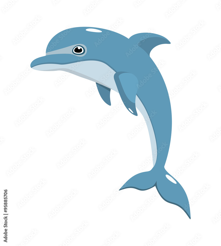 Fototapeta premium blue dolphin on a white background