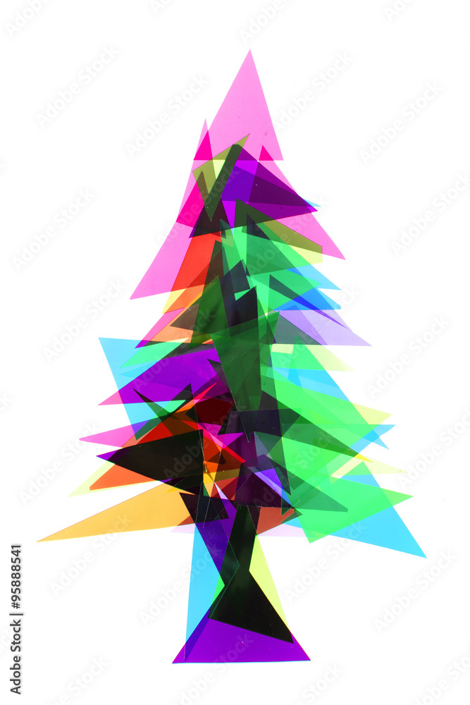 christmas tree from color plastic triangles