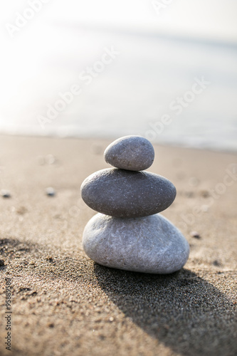 Stacked stones on a natural background. zen bakcground