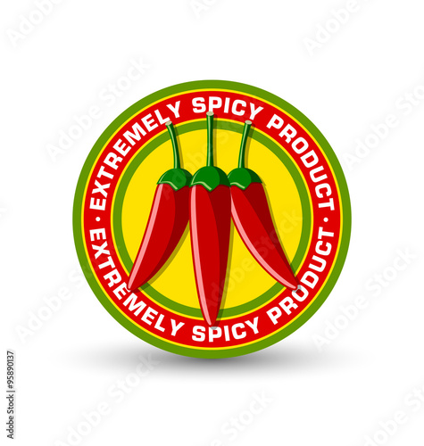 Extremely spicy product badge with three red chilli peppers