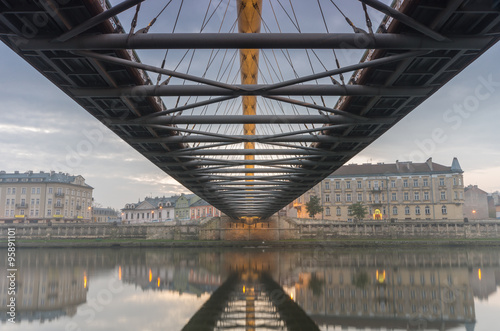 Bernatka footbridge over Vistula river in Krakow early morning #95891101