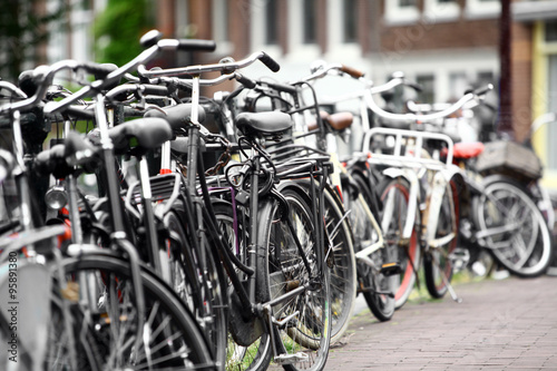 Group of parked bicycles © bizoo_n