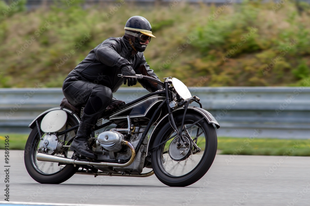 historical motorcycle in the Masaryk circuit Brno