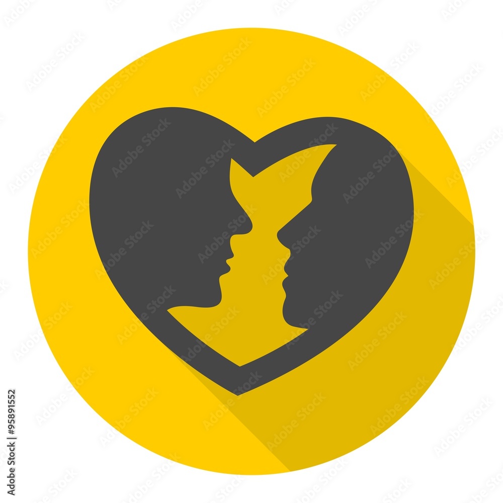 Valentine's day icon with long shadow Valentine's day icon with long shadow