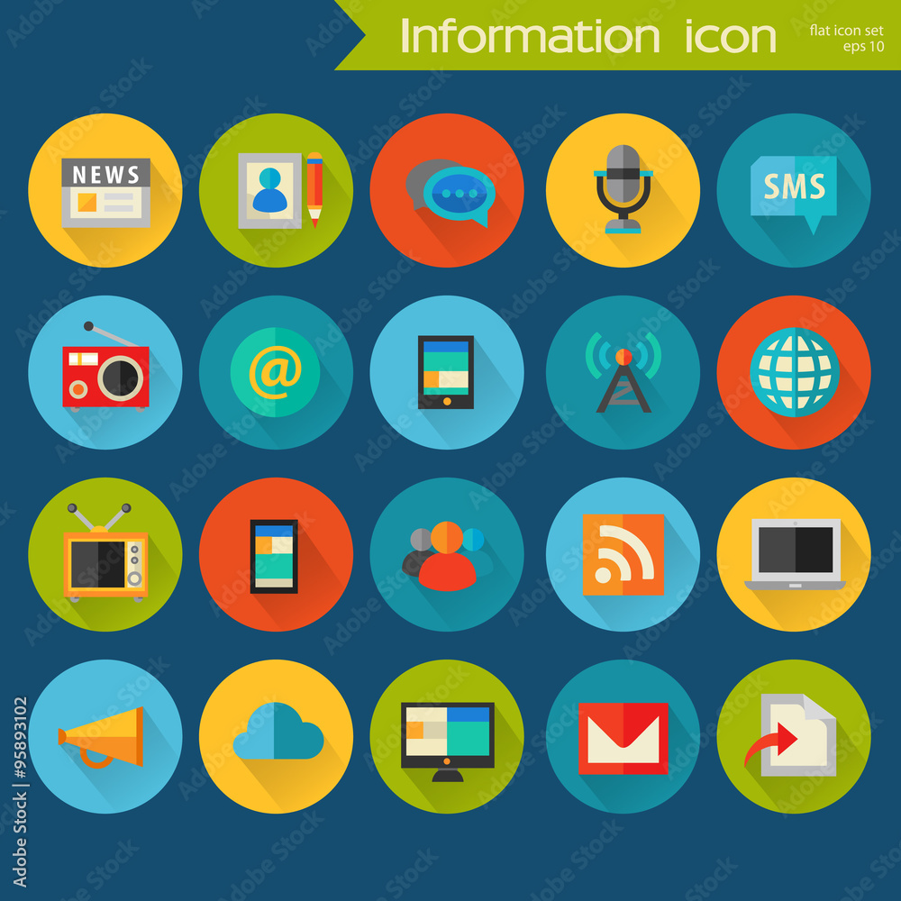 Detailed information icon set Detailed information icon set
