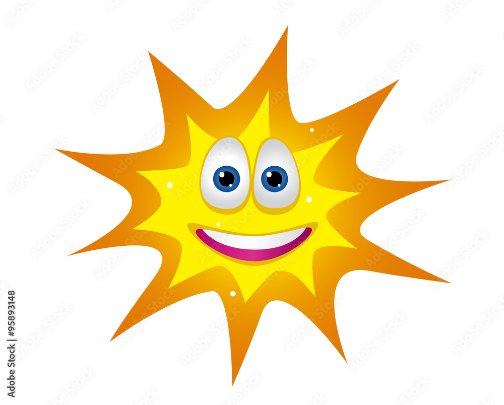 Happy Sun with smiled face Happy Sun with smiled face