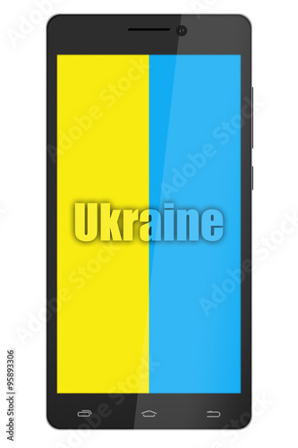 Free Download Ukrainian flag on smartphone screen - GFXLoad