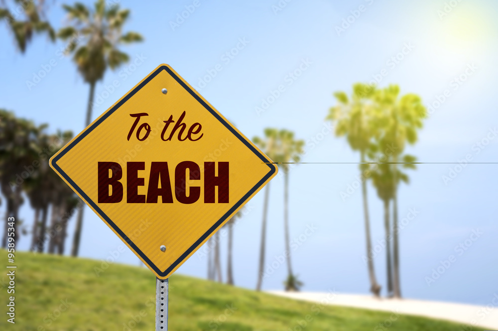 To The Beach Sign, Summer Concept