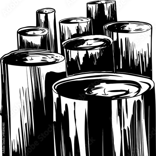 Outlined Set of Candles