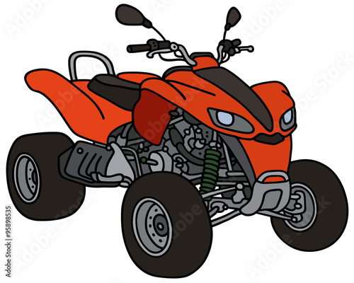 Red all terrain vehicle / Hand drawing, not a real type