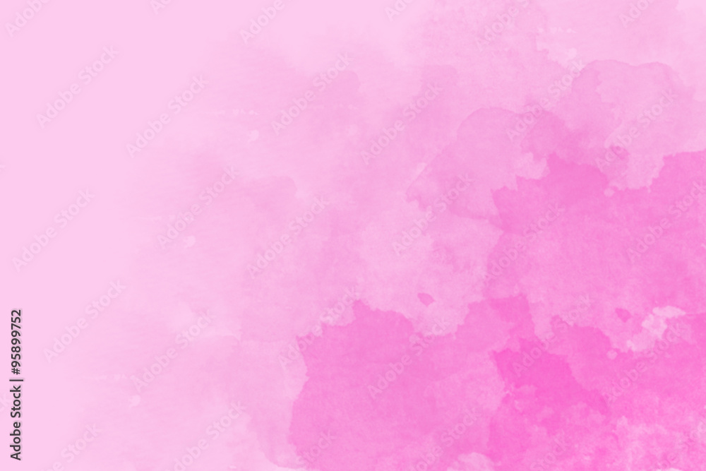 Beautiful light pink blurred background with dark pink watercolor spots