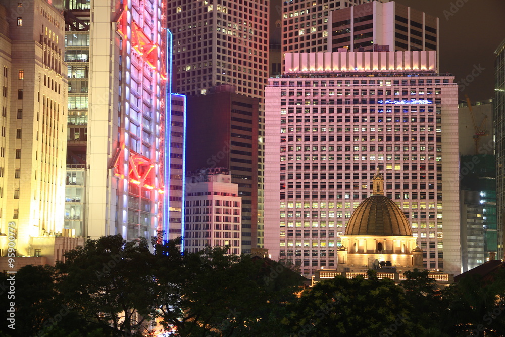 Obraz premium Hong Kong's Skyline at Night