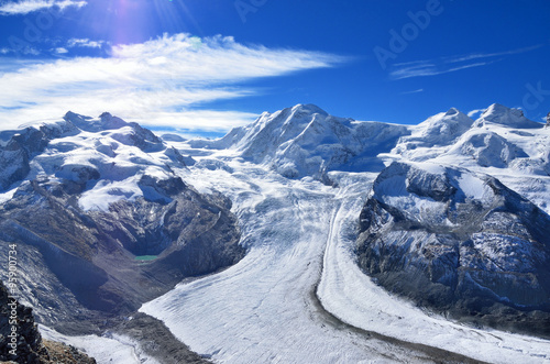スイスアルプスと氷河