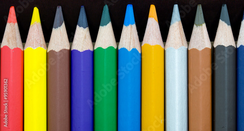 close up color pencils