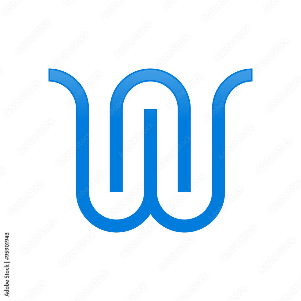 Initial W Rounded Line Initial W Rounded Line