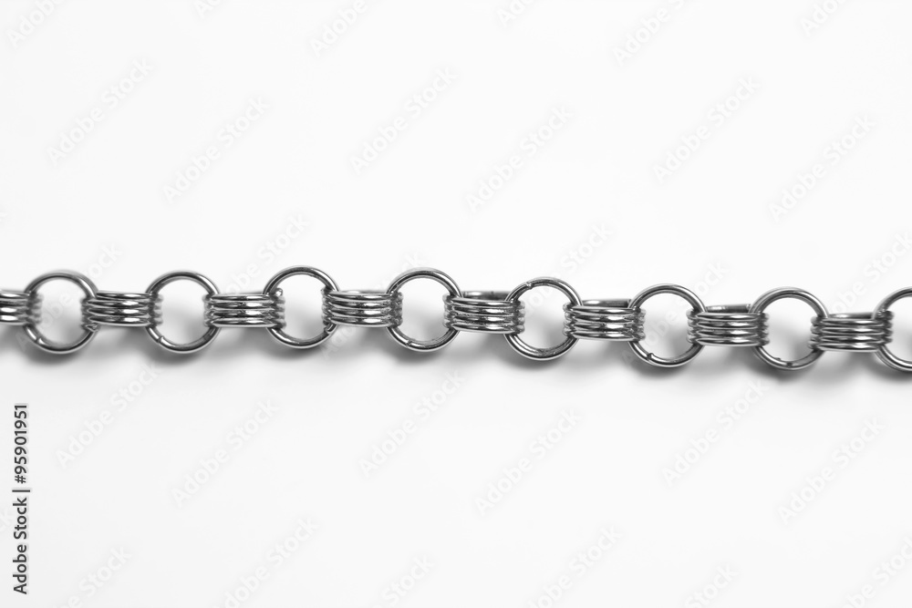 silver chain on a white background