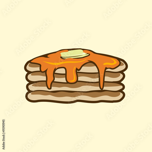 Monster Pancakes Stacked with Butter and Syrup