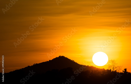 Mountain and sunset