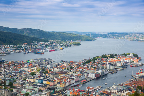 Top view of the city of Bergen . Norway © oleg_mj