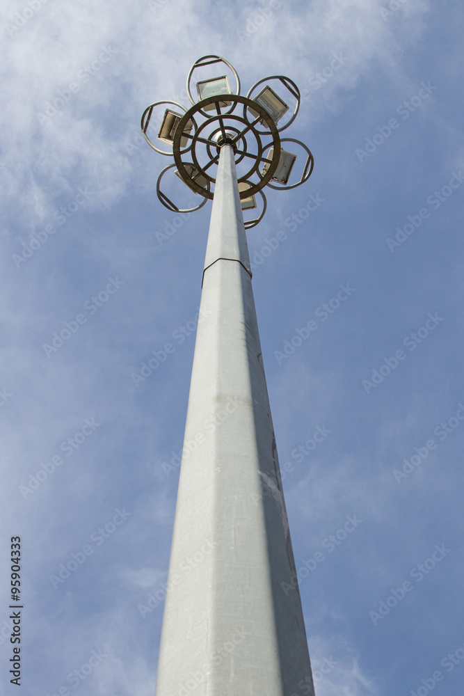 street light against the blue sky