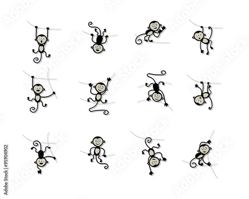 Photography Funny monkey collection for your design