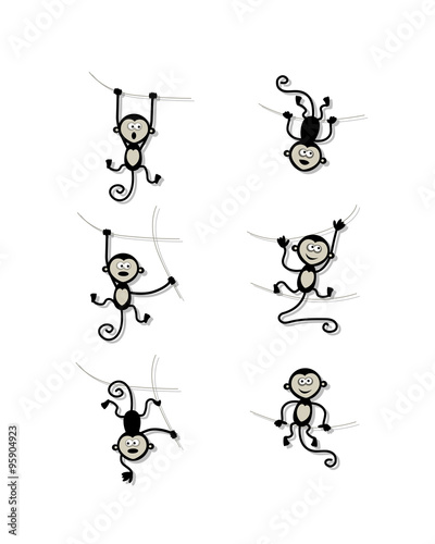 Funny monkey collection for your design