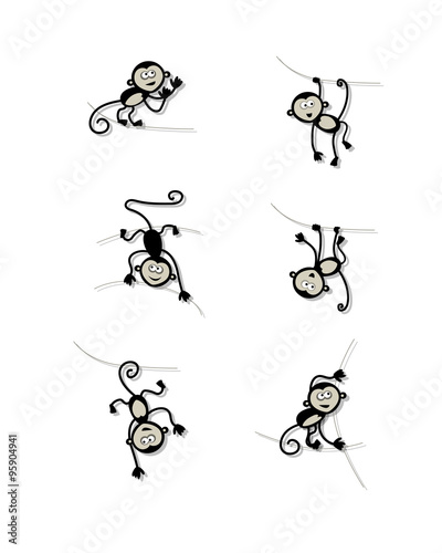 Funny monkey collection for your design