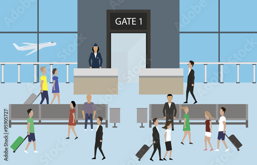Airport passenger terminal illustration