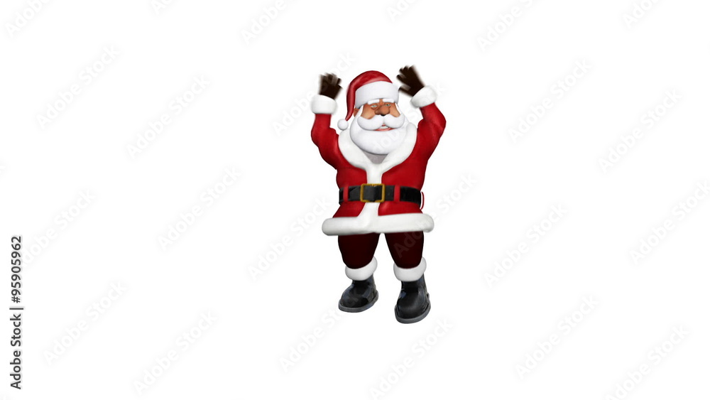 Santa Claus Celebrating, against white, seamless loop Santa Claus Celebrating, against white, seamless loop