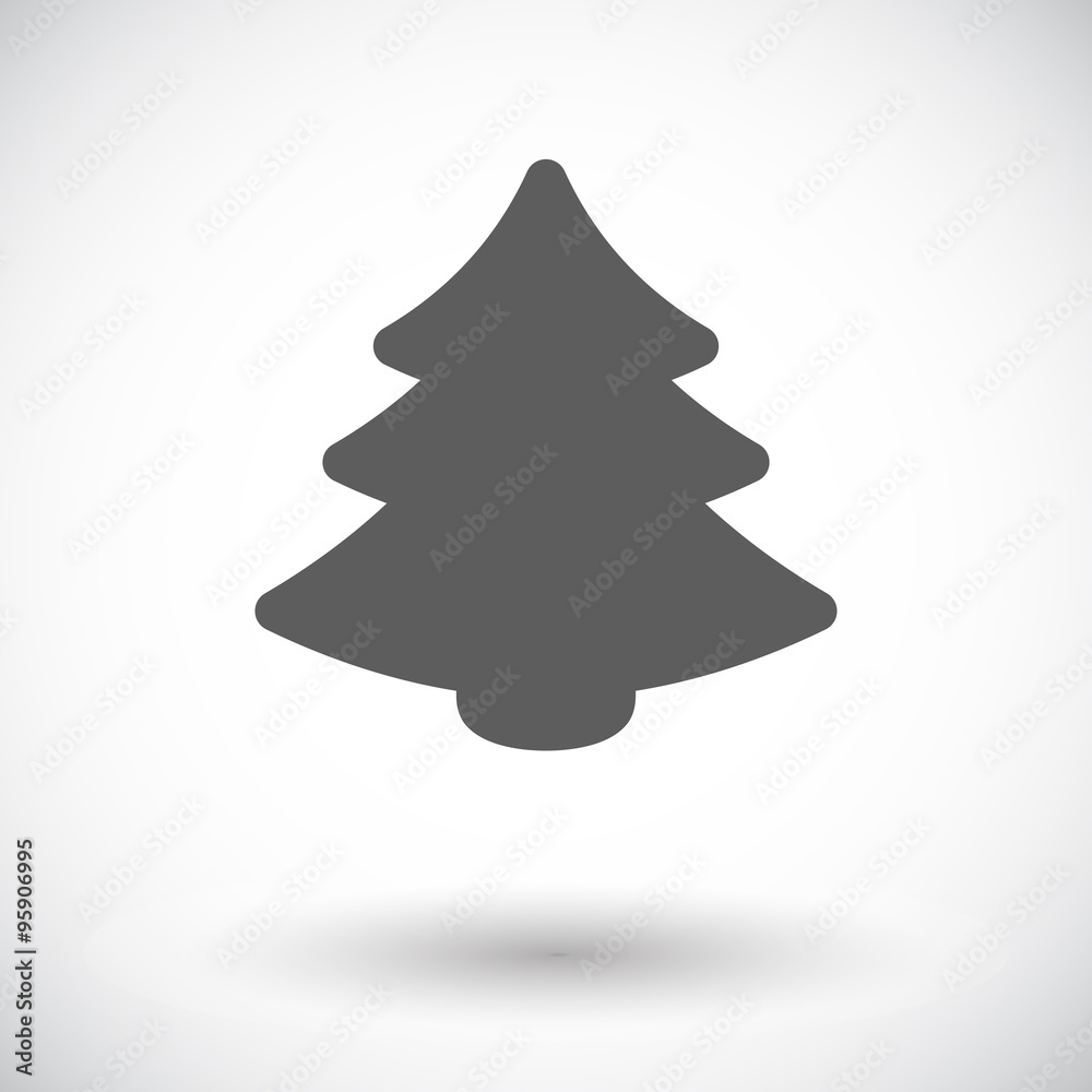 Christmas tree flat icon