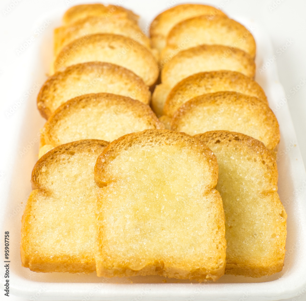 closeup garlic bread