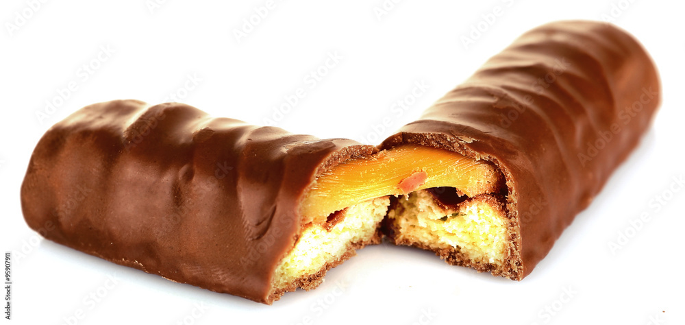 Tasty broken chocolate bars isolated on white background Tasty broken chocolate bars isolated on white background