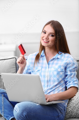 Young beautiful woman with ...