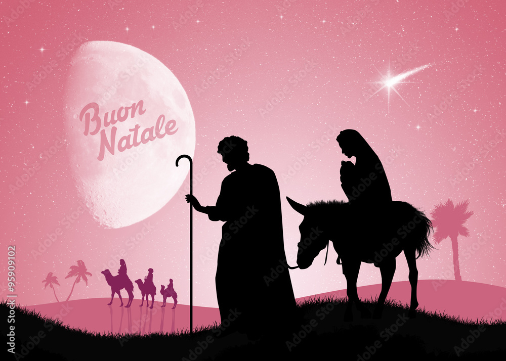 Christmas Nativity scene - obrazy, fototapety, plakaty 