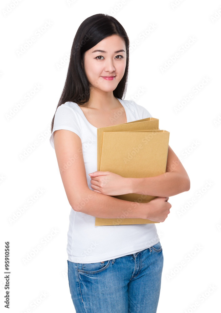 Woman hold with the folder Woman hold with the folder