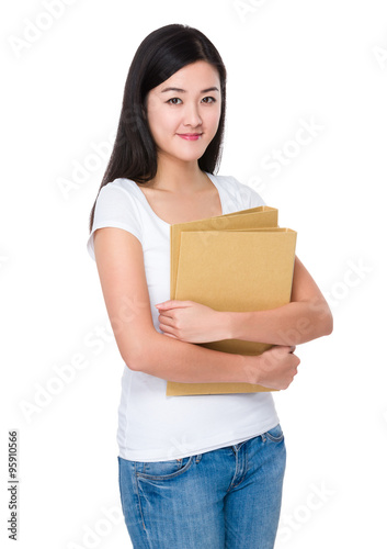 Woman hold with the folder © leungchopan