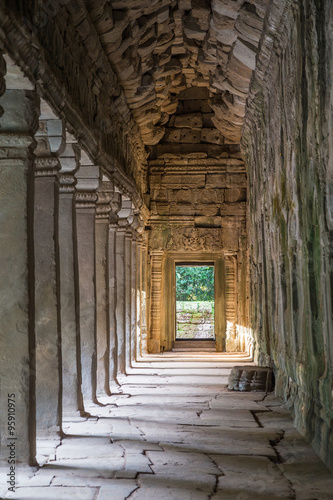 Gallery in Ta Prohm temple, part of the Angkor Wat  complex