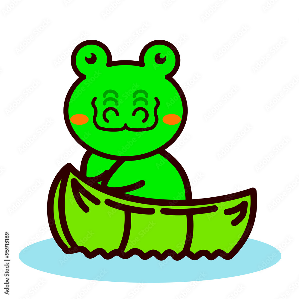 Obraz premium 船に乗った動物シリーズ