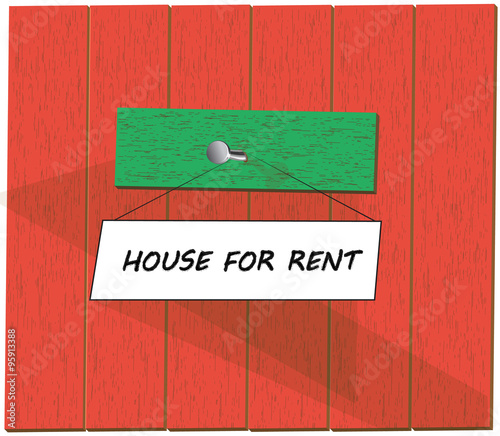 Vector sign saying House for rent