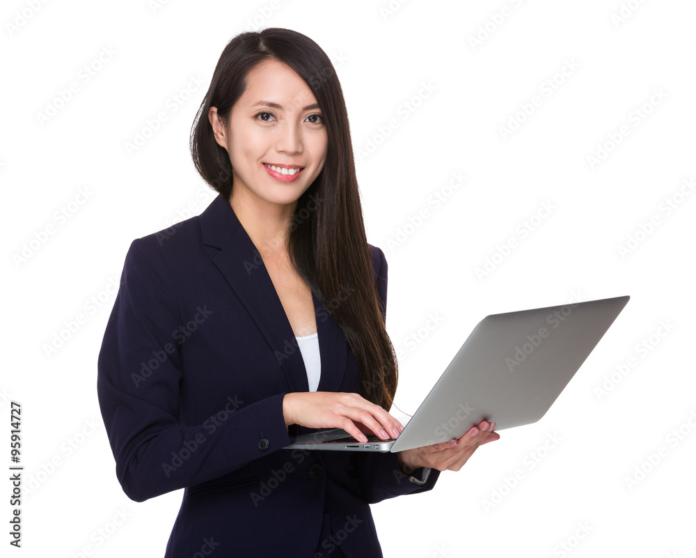 Businesswoman use of the laptop computer Businesswoman use of the laptop computer