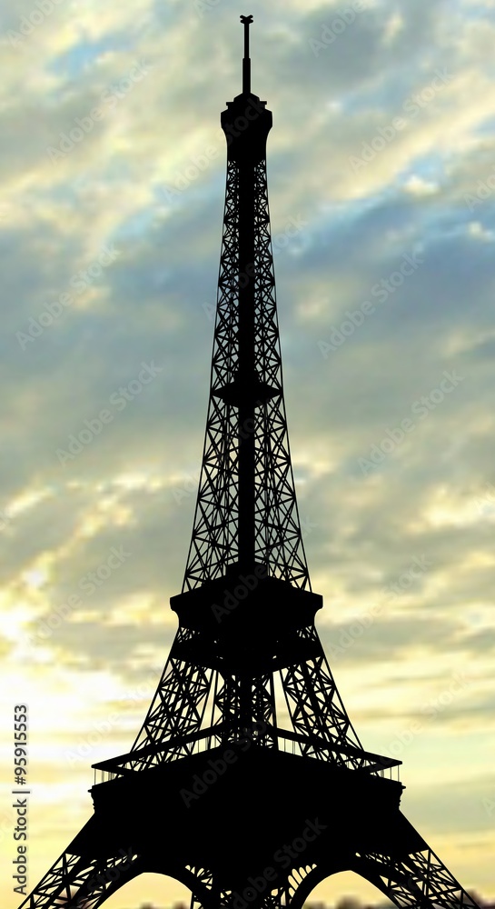 silhouette of the Eiffel Tower